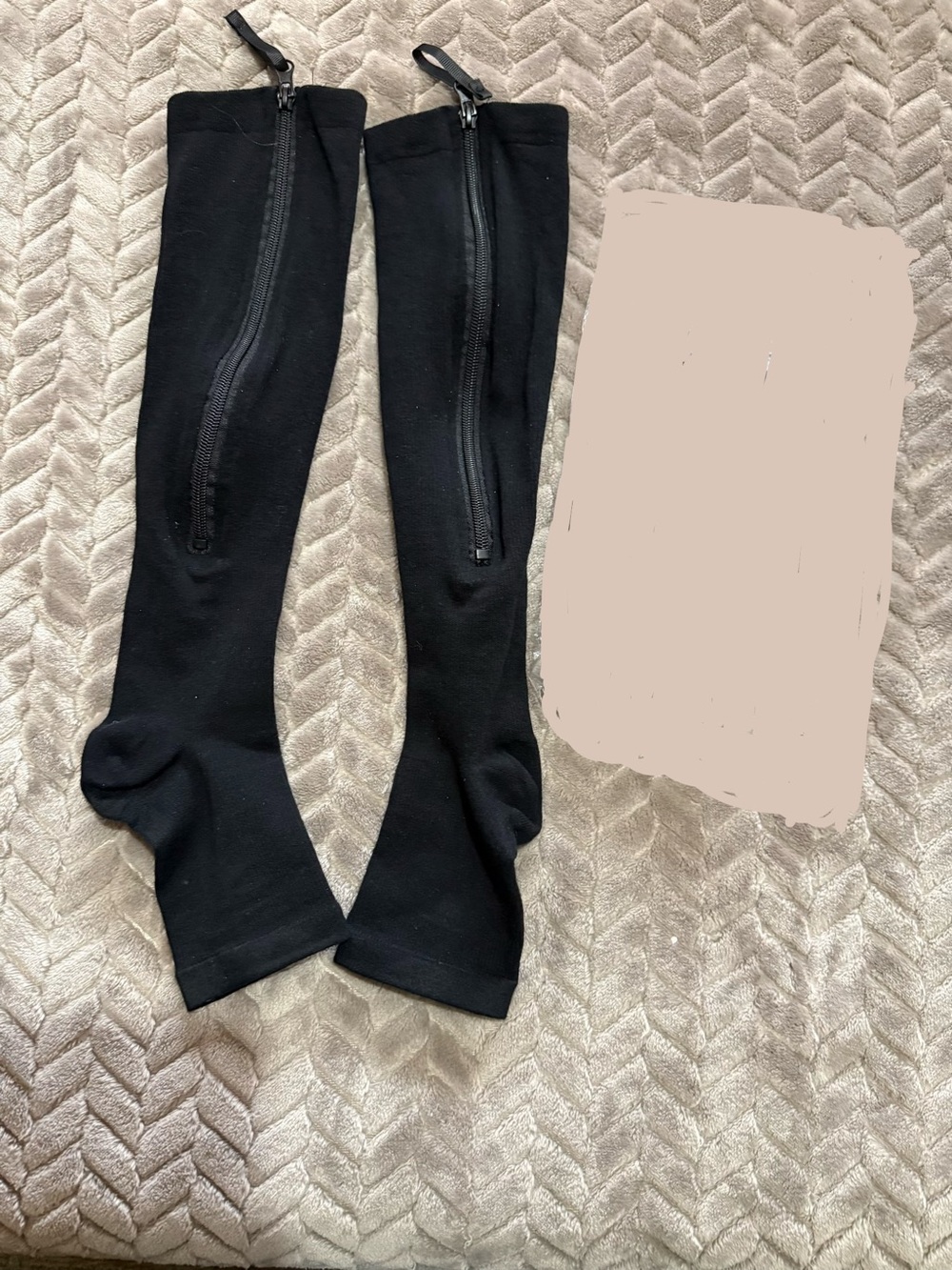 Zipper Compression Socks Women & Men - 2 Pairs-Calf Knee High XL Open Toe